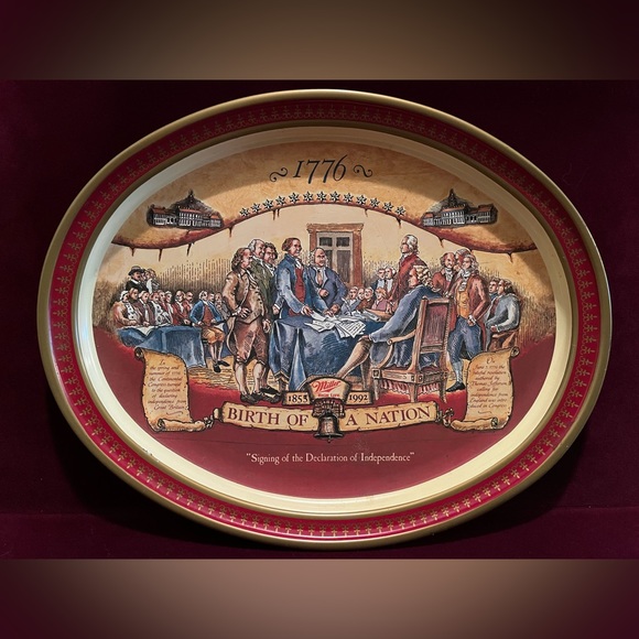 Miller Highlife Declaration of Independence Tin Platter - Picture 1 of 5